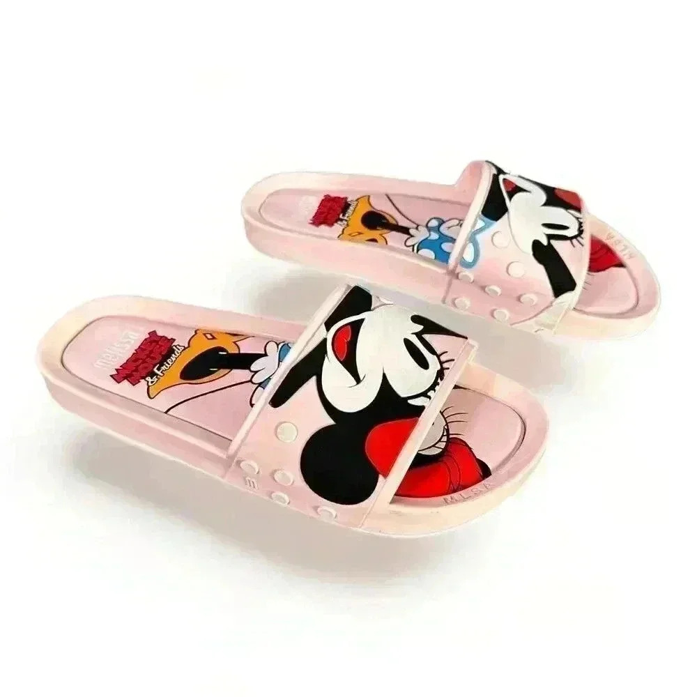 Melissa Mickey Minnie Slide Sandal Flats Pink Blush Women's 9 Disney 40 - Picture 3 of 9